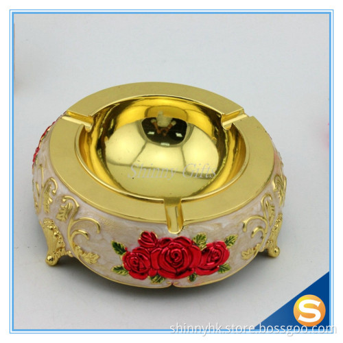 Shinny Gifts Metal Enamel Custom Made Ashtray for Home Decoration